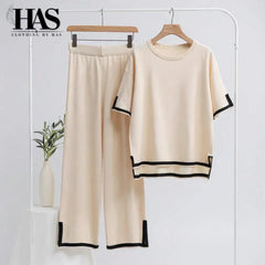 2 - Piece Beige Lounge Wear - Clothing By Has