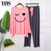 mix smile Printed Nightwear Set with – Women's Lounge Wear Clothing By Has