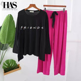 Friends Printed Nightwear Set with – Women's Lounge Wear Clothing By Has