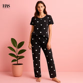 Black MIni Heart Night Suit