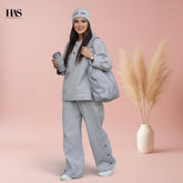 Hellow Winter 2 Pcs Button Fashion Hooded Winter Tracksuit By *HAS CLOTHING*