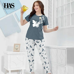 Lounge Wear with Printed Trouser - Clothing By Has