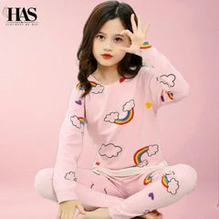 Pink Rainbow Printed Night Suit for Kids for Summer By clotthing by Has - Clothing By Has