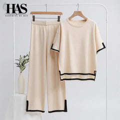 2 - Piece Beige Lounge Wear - Clothing By Has