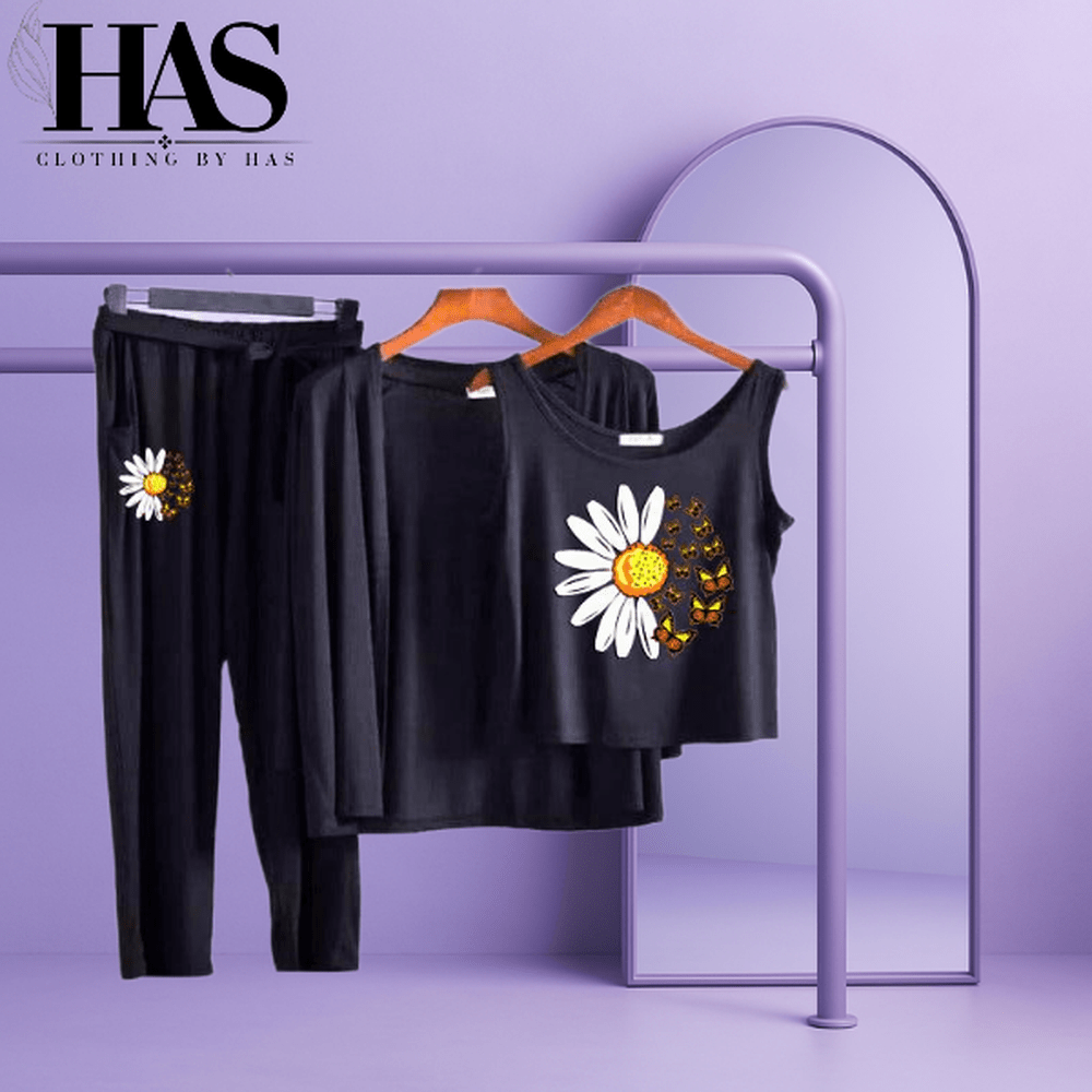 3PC Night Suit Printed - Clothing By Has