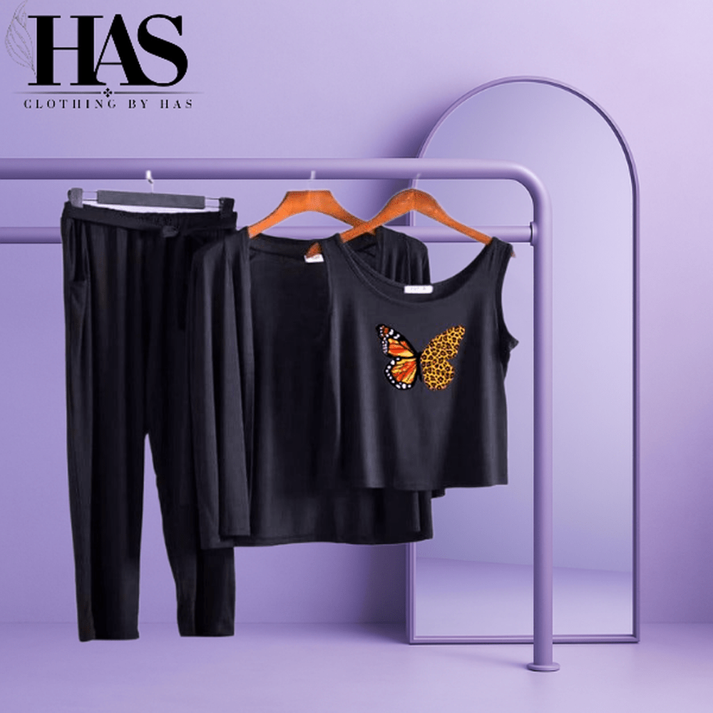 3PC Night Suit Printed - Clothing By Has