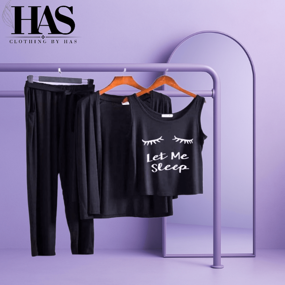 3PC Night Suit Printed - Clothing By Has