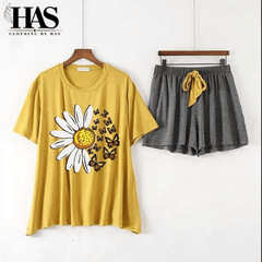 Daisy & Butterfly Printed Night Suit - Clothing By Has