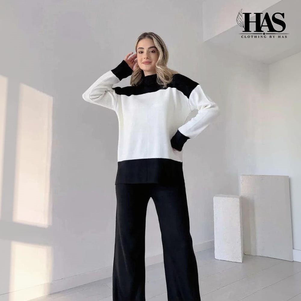 Long Sleeves Two piece Panel Suit - Clothing By Has