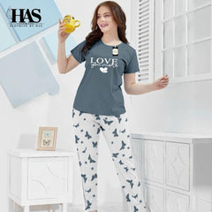 Lounge Wear with Printed Trouser - Clothing By Has
