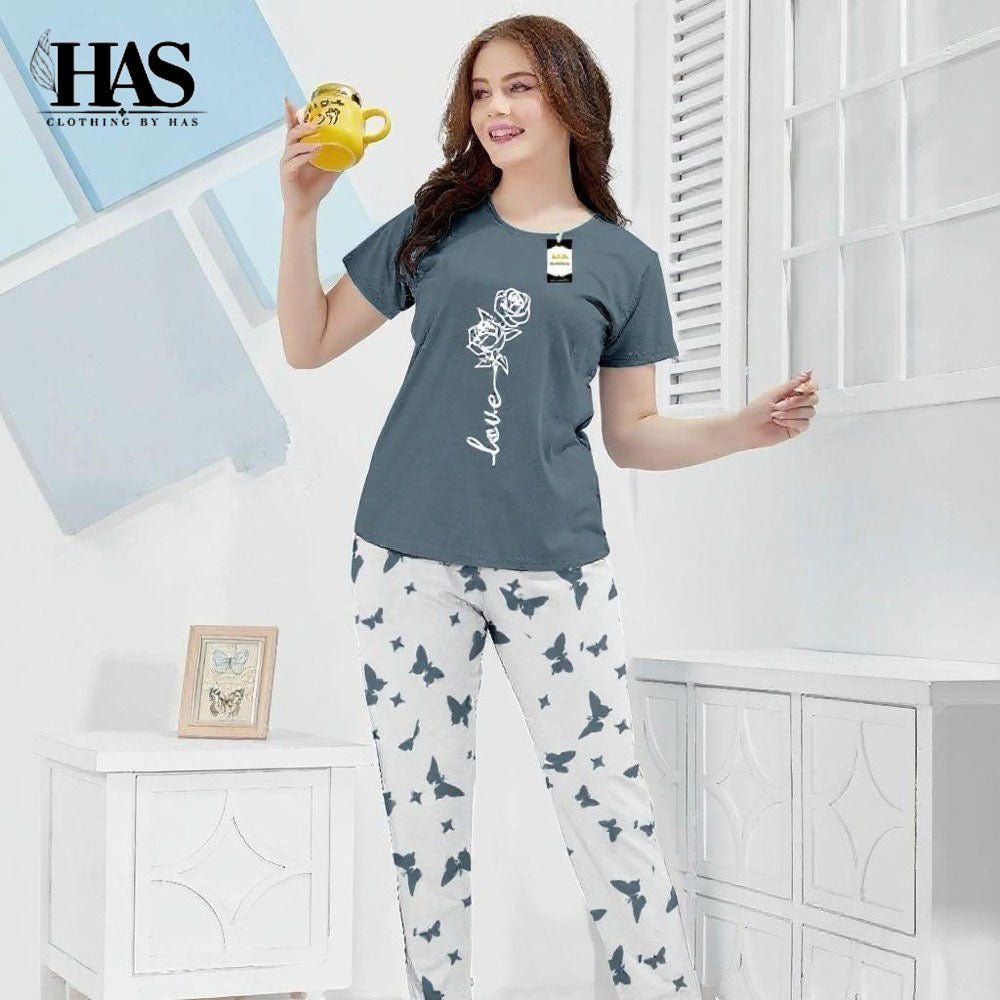 Lounge Wear with Printed Trouser - Clothing By Has