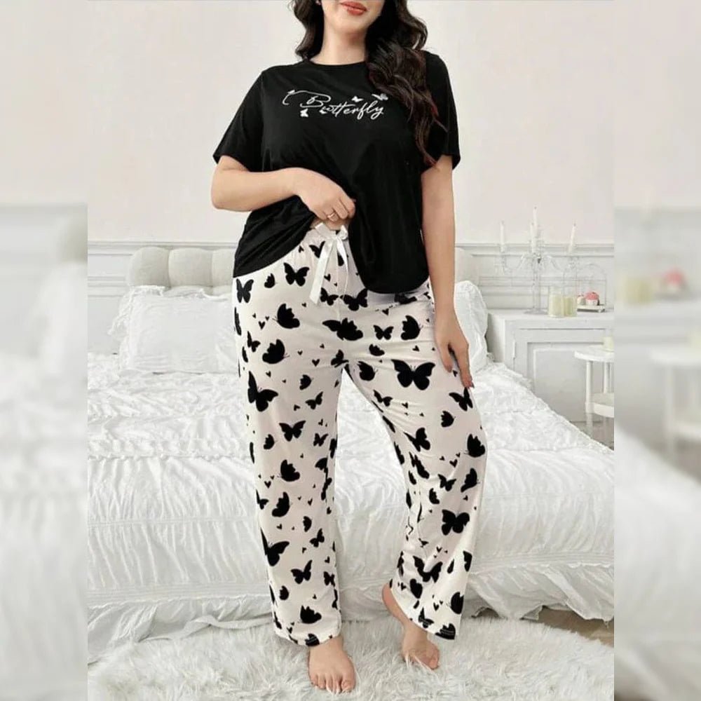 Mix Printed Butterfly Butterfly Printed Trousers – Women's Lounge Wear - Clothing By Has
