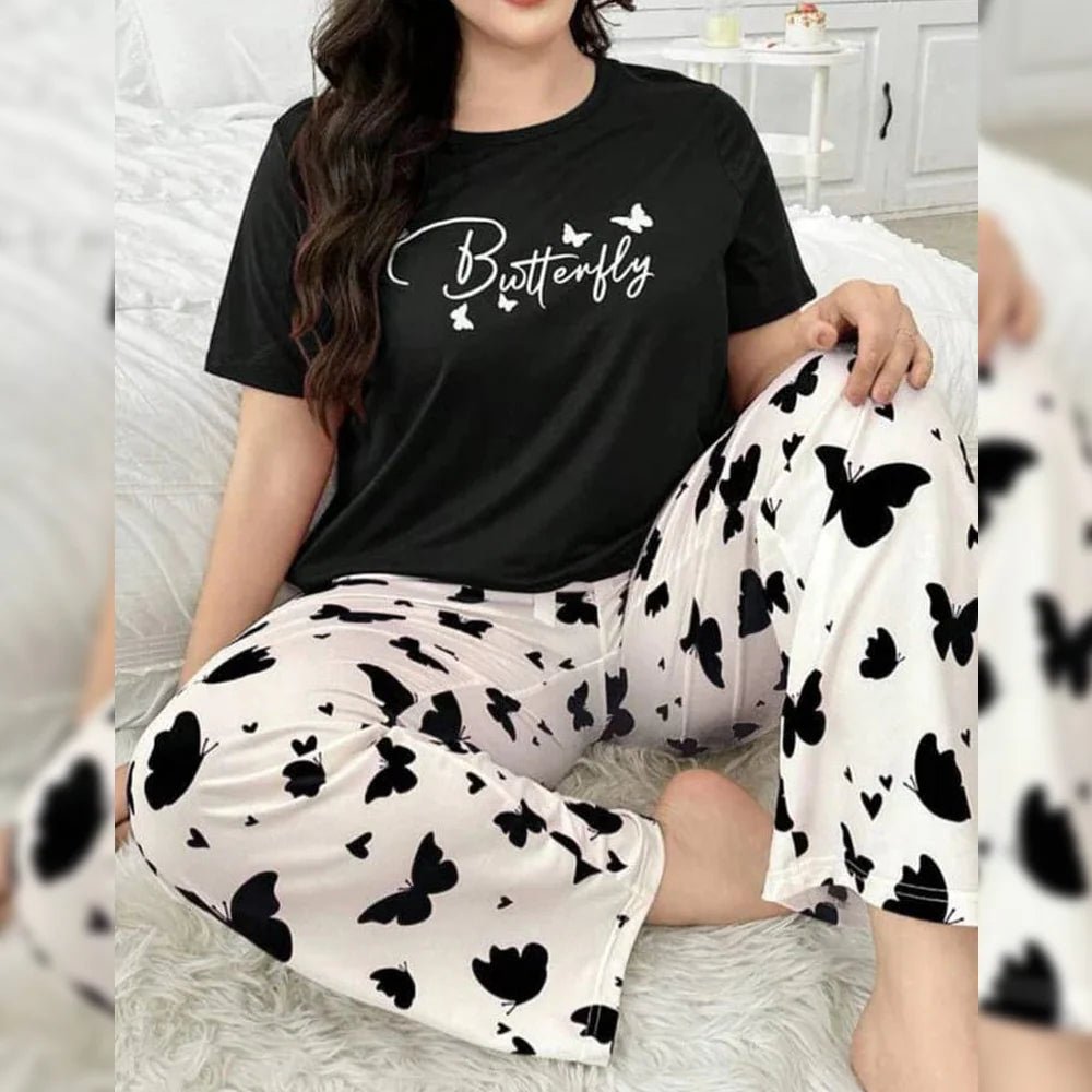 Mix Printed Butterfly Butterfly Printed Trousers – Women's Lounge Wear - Clothing By Has
