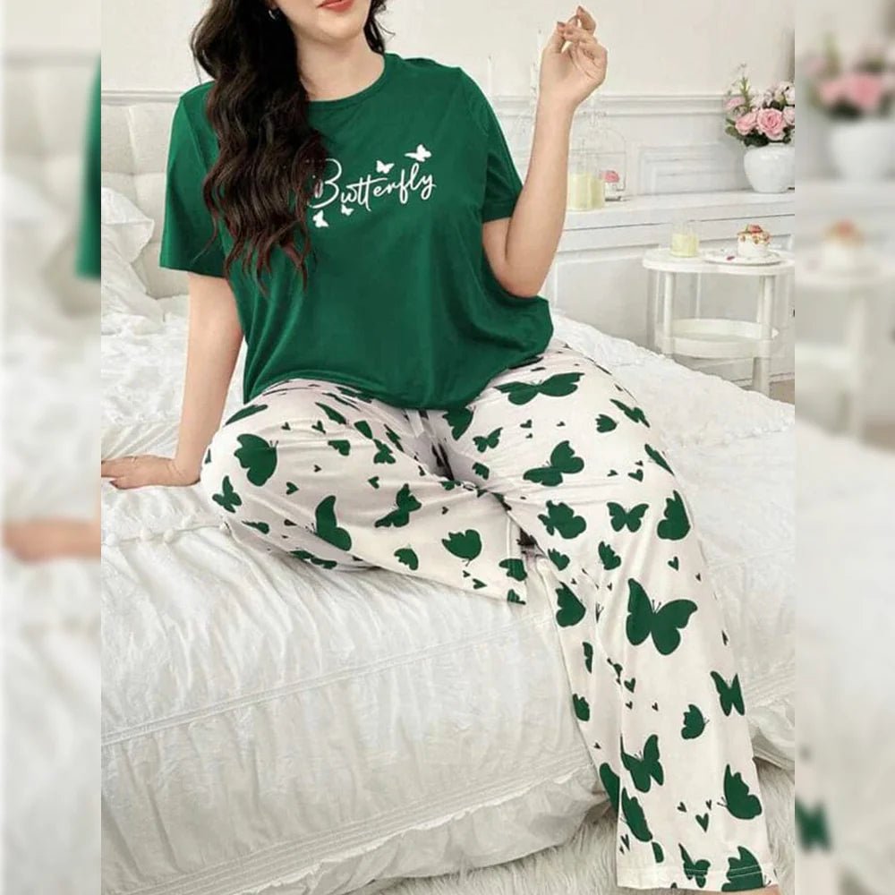 Mix Printed Butterfly Butterfly Printed Trousers – Women's Lounge Wear - Clothing By Has