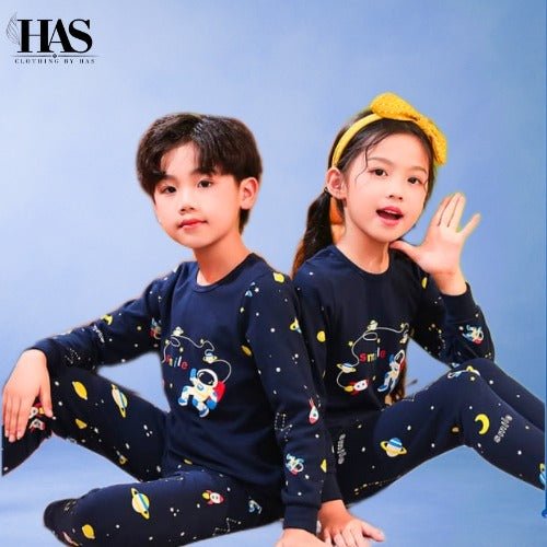 Navy Space Printed Night Suit for Kids for Summer By clotthing by Has - Clothing By Has