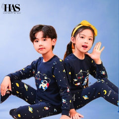 Navy Space Printed Night Suit for Kids for Summer By clotthing by Has - Clothing By Has