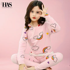 Pink Rainbow Printed Night Suit for Kids for Summer By clotthing by Has - Clothing By Has